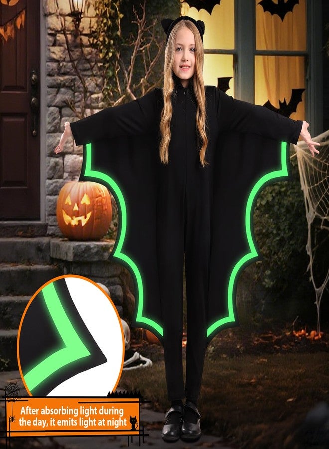 ComfyKit Halloween Kids Bat Costume Glow in the Dark,Kid Unisex Vampire Bat Wing Costume,Jumpsuit Cosplay Outfit for Girl,Boy - Image 2